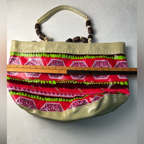 Plenty by Tracy Reese Red and Green Geometric Tote - Picture 8 of 9